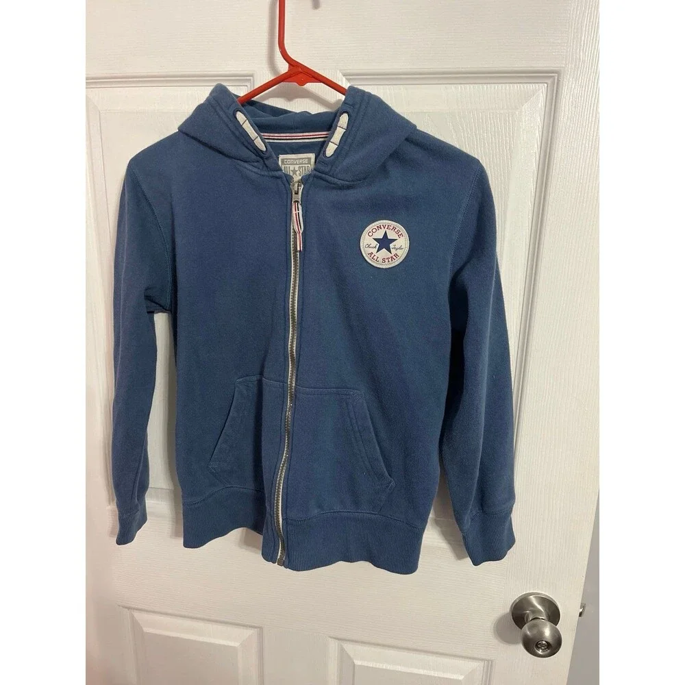 Converse All Star Full Zip Hoodie Blue Size M (10-12)